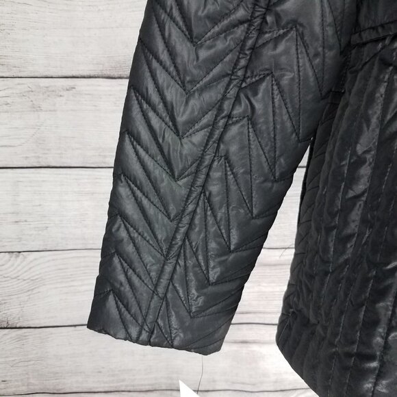 NEW Via Spiga M Cargo Zig Zag Quilted Zip up Jacket Black - Picture 9 of 15